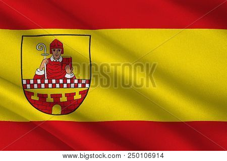 Flag Of Luedenscheid Is A City In The Maerkischer Kreis District, In North Rhine-westphalia, Germany