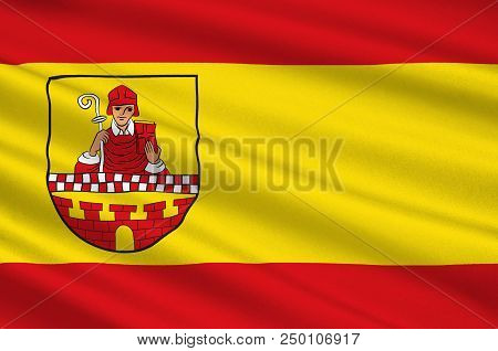 Flag Of Luedenscheid Is A City In The Maerkischer Kreis District, In North Rhine-westphalia, Germany