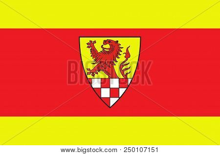 Flag Of Unna District In Central North Rhine-westphalia, Germany. 3d Illustration