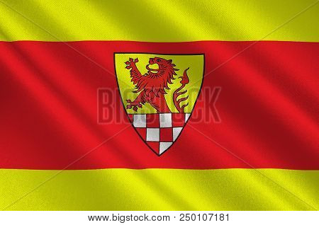 Flag Of Unna District In Central North Rhine-westphalia, Germany. 3d Illustration