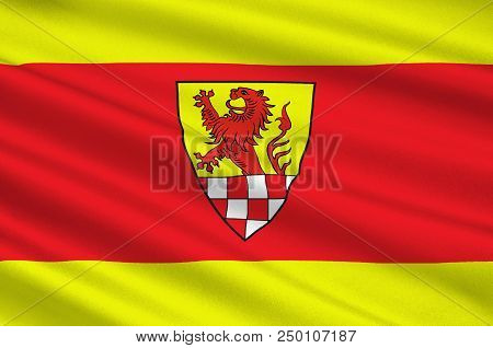 Flag Of Unna District In Central North Rhine-westphalia, Germany. 3d Illustration