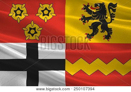 Flag Of Euskirchen Is A District In The South-west Of North Rhine-westphalia, Germany. 3d Illustrati