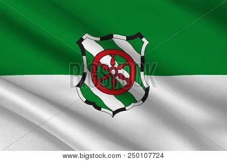 Flag Of Guetersloh Is A City In North Rhine-westphalia, Germany. 3d Illustration