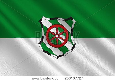Flag Of Guetersloh Is A City In North Rhine-westphalia, Germany. 3d Illustration