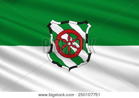 Flag Of Guetersloh Is A City In North Rhine-westphalia, Germany. 3d Illustration