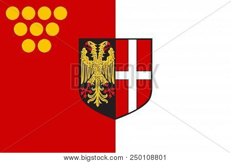 Flag Of Neuss Is A City In North Rhine-westphalia, Germany. 3d Illustration