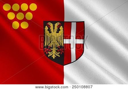 Flag Of Neuss Is A City In North Rhine-westphalia, Germany. 3d Illustration
