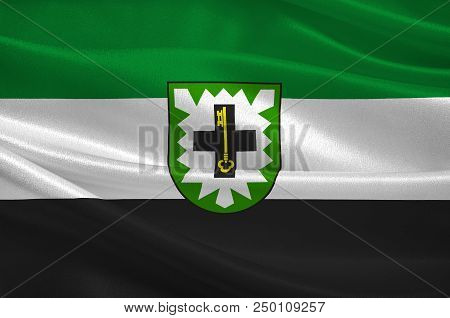 Flag Of Recklinghausen Is A District In The Centre Of North Rhine-westphalia, Germany. 3d Illustrati