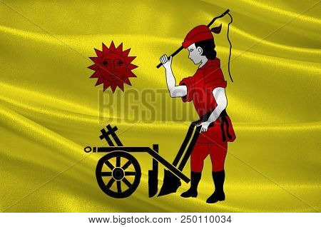 Flag Of Kempenich Is A Municipality In The District Of Ahrweiler, In Rhineland-palatinate, Germany. 