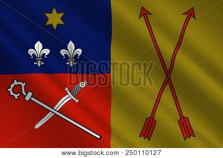 Flag Of Wehr Is A Municipality In The District Of Ahrweiler, In Rhineland-palatinate, Germany. 3d Il