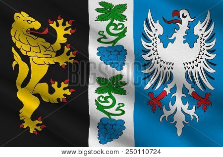 Flag Of Bad Duerkheim Is A District In Rhineland-palatinate, Germany. 3d Illustration