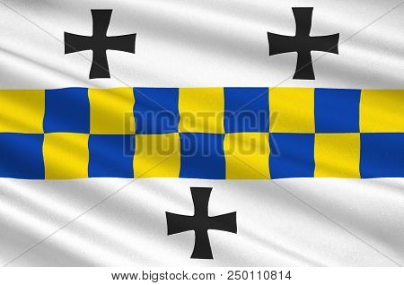 Flag Of Bad Kreuznach Is A Town In The Bad Kreuznach District In Rhineland-palatinate, Germany. 3d I