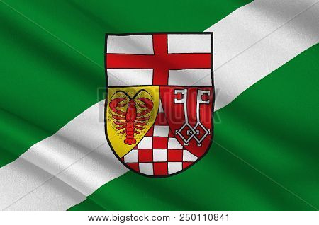 Flag Of Bernkastel-wittlich Is A District In Rhineland-palatinate, Germany. 3d Illustration