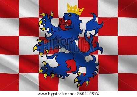 Flag Of Birkenfeld Is A District In Rhineland-palatinate, Germany. 3d Illustration