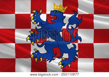 Flag Of Birkenfeld Is A District In Rhineland-palatinate, Germany. 3d Illustration