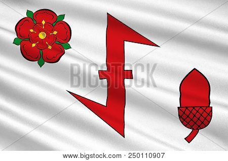 Flag Of Idar-oberstein Is A Town In The Birkenfeld District In Rhineland-palatinate, Germany. 3d Ill