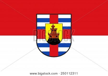 Flag Of Trier-saarburg Is A District In The West Of Rhineland-palatinate, Germany. 3d Illustration