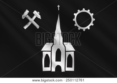 Flag Of Neunkirchen Is A Town And A Municipality In Saarland, Germany. 3d Illustration