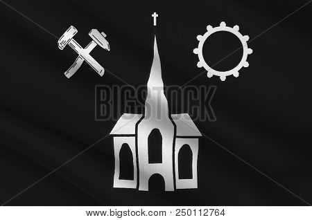 Flag Of Neunkirchen Is A Town And A Municipality In Saarland, Germany. 3d Illustration