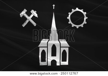 Flag Of Neunkirchen Is A Town And A Municipality In Saarland, Germany. 3d Illustration