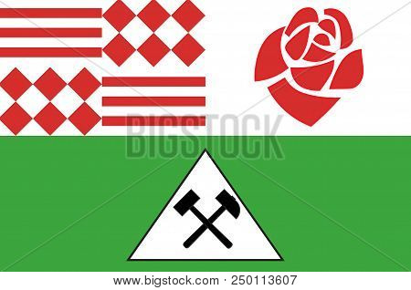 Flag Of Mansfeld-suedharz Is A District In Saxony-anhalt, Germany. 3d Illustration