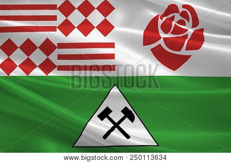 Flag Of Mansfeld-suedharz Is A District In Saxony-anhalt, Germany. 3d Illustration