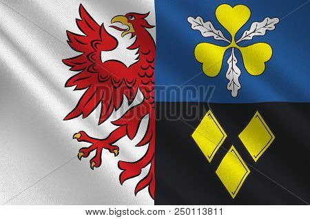 Flag Of Stendal Is A District In The North-east Of Saxony-anhalt, Germany. 3d Illustration