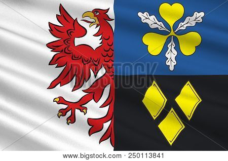 Flag Of Stendal Is A District In The North-east Of Saxony-anhalt, Germany. 3d Illustration