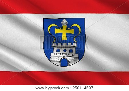 Flag Of Ostholstein Is A District In Schleswig-holstein, Germany. 3d Illustration