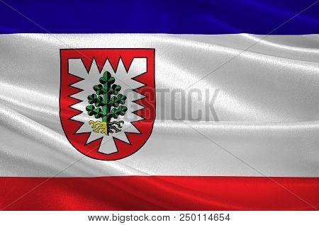Flag Of Pinneberg Is A District In Schleswig-holstein, Germany. 3d Illustration