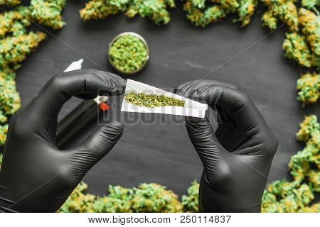 Grinder A Lot Ofx Marijuana, Fresh Buds Of Cannabis Many Weed. Copy Spase Copy-space