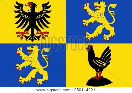 Flag Of Ilm-kreis Is A District In Thuringia, Germany. 3d Illustration