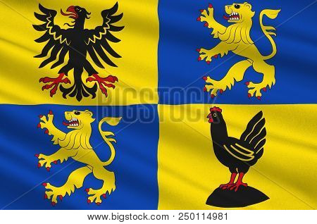 Flag Of Ilm-kreis Is A District In Thuringia, Germany. 3d Illustration