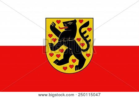 Flag Of Weimar Is A City In The Federal State Of Thuringia, Germany. 3d Illustration