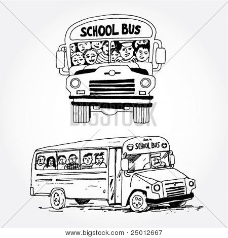 Ručně tažené školních autobusů