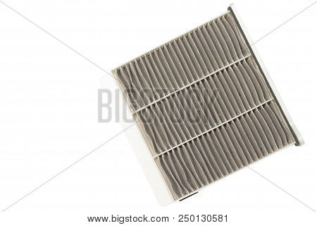 ๊used Part And Tool Air Purifier Filter Panel Dust Trap In The Air Car. On Isolate White Background 