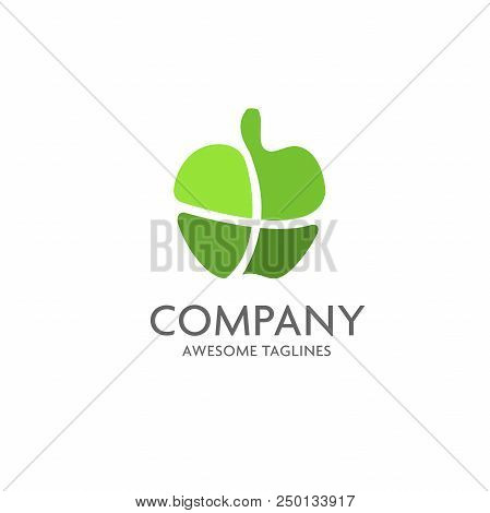 Apples Vector Logo. Apples Icon. Apples Logo, Nature Apples Logotype. Fruits And Vegetables.