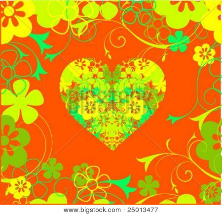 telaio e cuore floreale