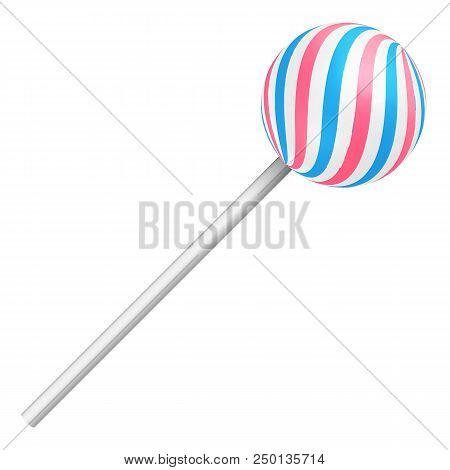 Round Sweet Lollipop. Realistic Illustration Of A Candy.