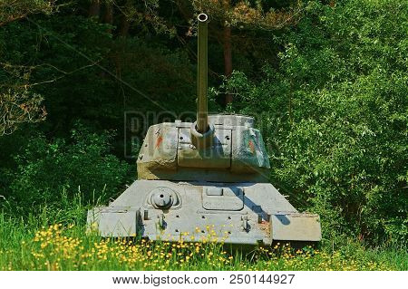 Tank Of World War 2 In The Forest