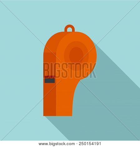 Red Whistle Icon. Flat Illustration Of Red Whistle Vector Icon For Web Design