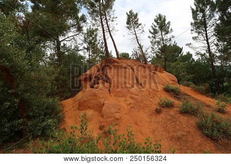 Rustrel, France - July 14, 2018: Photography Showing A Magnificent Landscape. The Photography Was Ta
