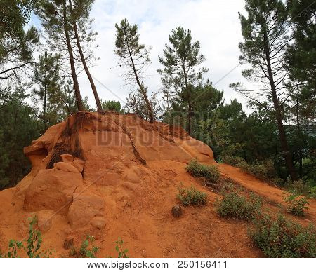 Rustrel, France - July 14, 2018: Photography Showing A Magnificent Landscape. The Photography Was Ta