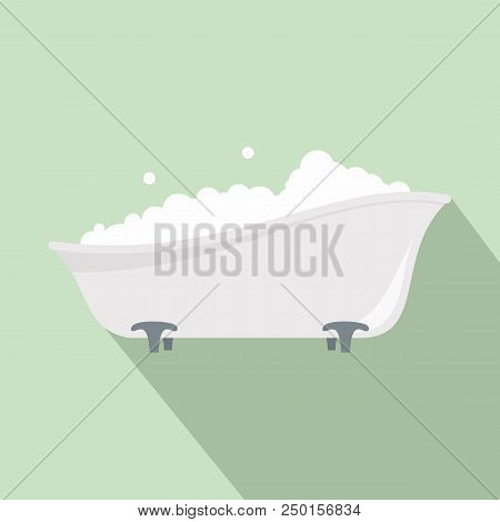 Bubblebath In Bathtube Icon. Flat Illustration Of Bubblebath In Bathtube Vector Icon For Web Design