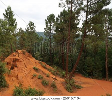Rustrel, France - July 14, 2018: Photography Showing A Magnificent Landscape. The Photography Was Ta