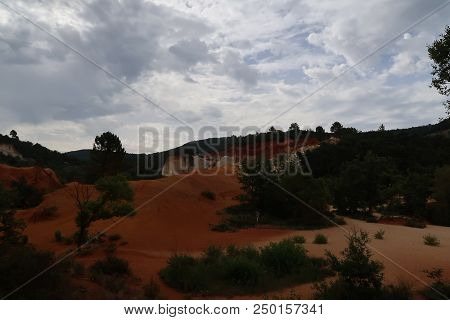 Rustrel, France - July 14, 2018: Photography Showing A Magnificent Landscape. The Photography Was Ta