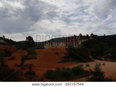 Rustrel, France - July 14, 2018: Photography Showing A Magnificent Landscape. The Photography Was Ta
