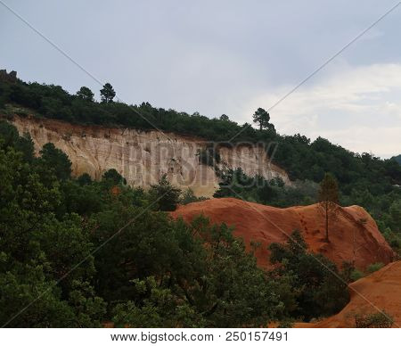 Rustrel, France - July 14, 2018: Photography Showing A Magnificent Landscape. The Photography Was Ta