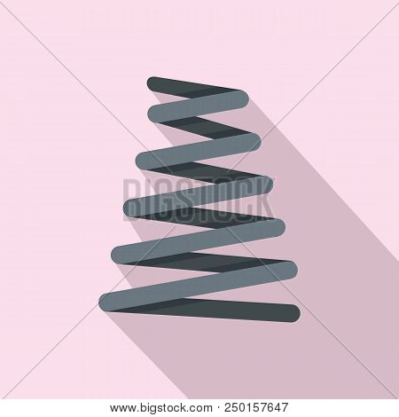 Metal Spring Coil Icon. Flat Illustration Of Metal Spring Coil Vector Icon For Web Design
