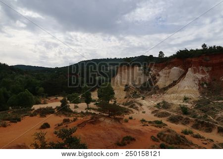 Rustrel, France - July 14, 2018: Photography Showing A Magnificent Landscape. The Photography Was Ta